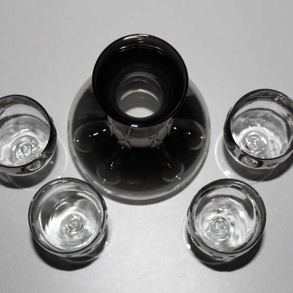 Elegant Black Glass Decanter Set - Picture 3 of 12